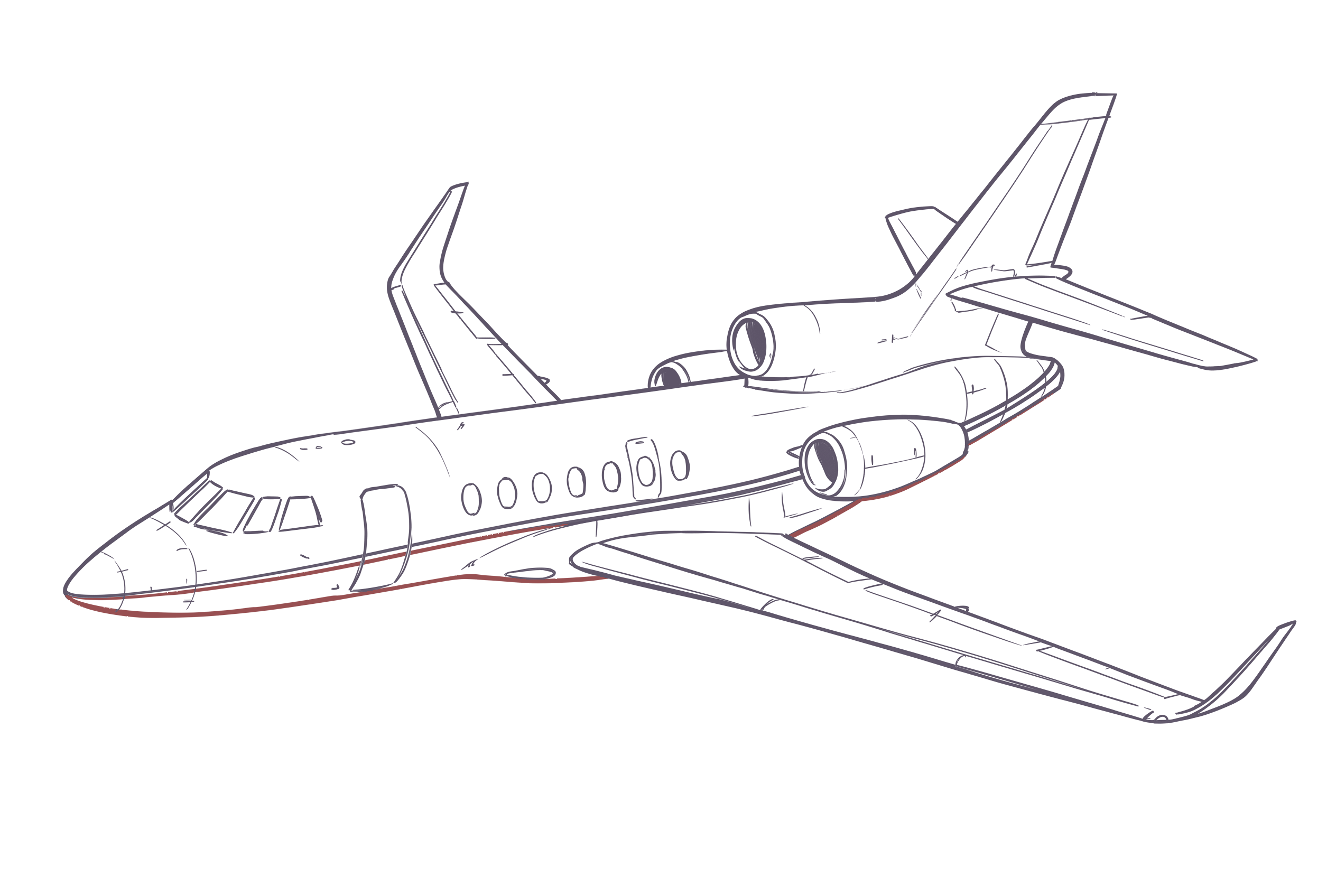 Dassault Falcon 50EX line illustration, representative of Dassault Falcon 200